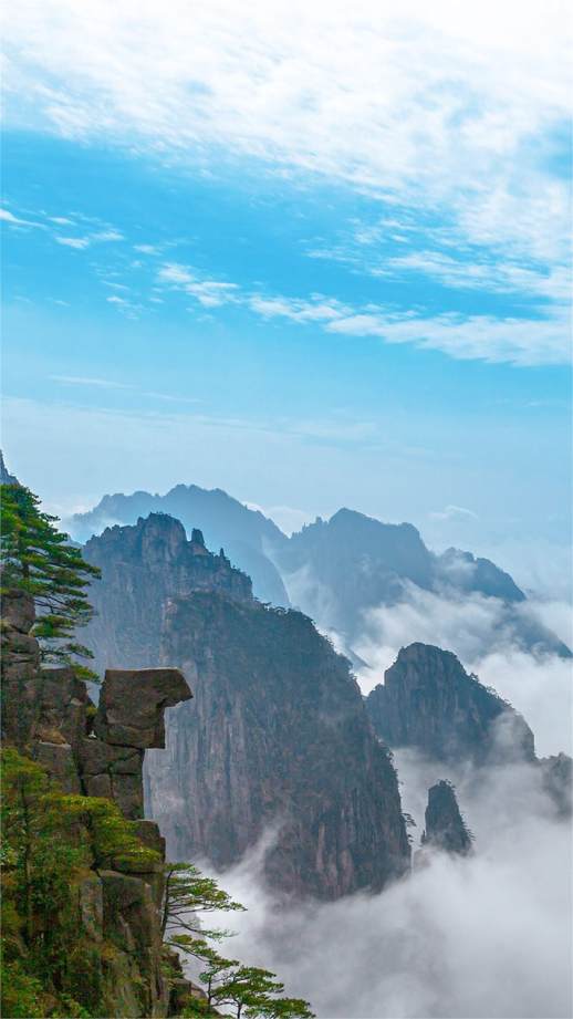 黄山奇石天狗望月图片