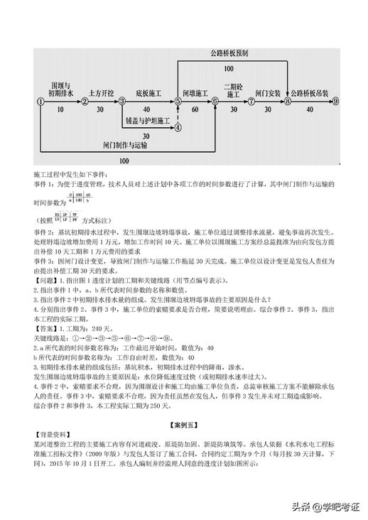 二级建造师水利水电案例专项训练