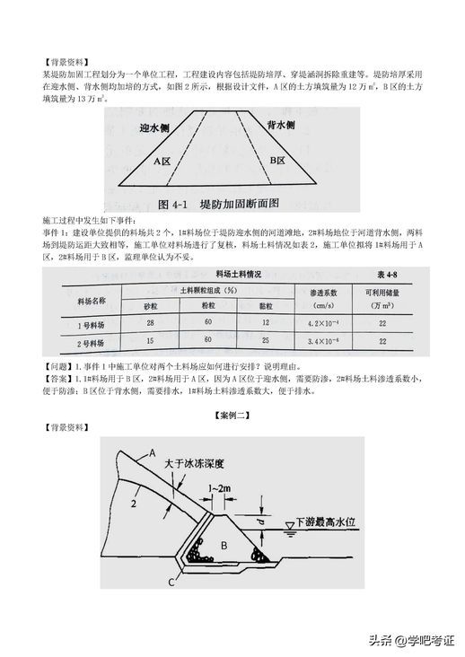 二级建造师水利水电案例专项训练