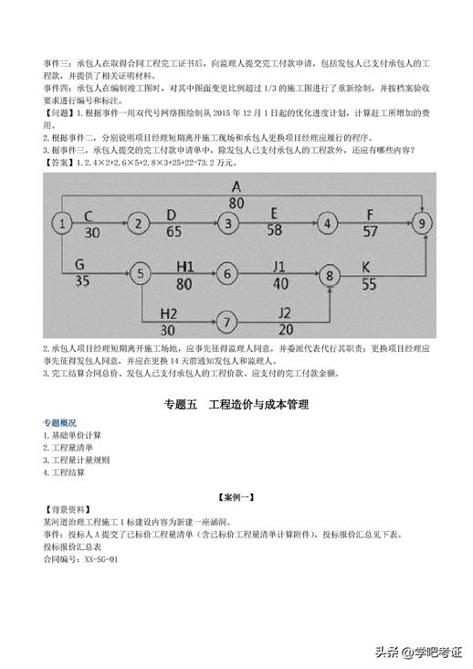 二级建造师水利水电案例专项训练